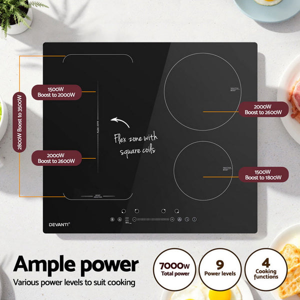 Devanti Induction Cooktop 60Cm Electric Cooker Cooktops