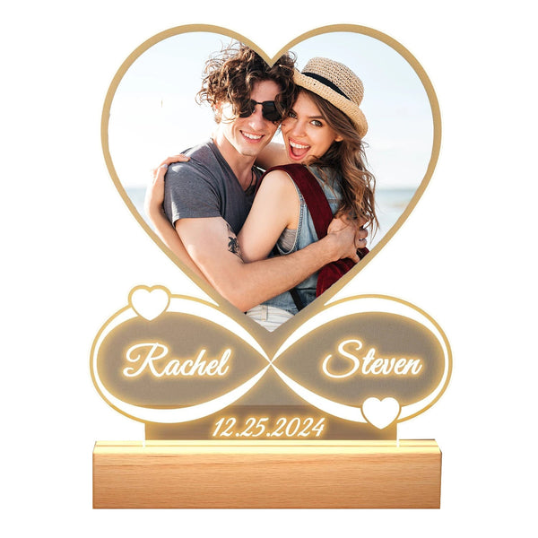 Personalized 3D Photo Acrylic Lamp Customized Text Night Light Bedroom Wedding Valentine's Day Anniversary Birthday Gift Night Lights