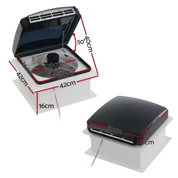 Weisshorn Air Vent Roof Hatch 12V Shower Fan Reversible Airlfow Rainy Use Camper Roof Vents