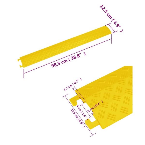 Cable Protector Ramps 4 Pcs 98.5 Cm Yellow Wire & Cable Connectors