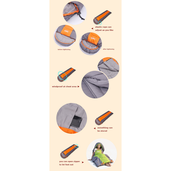 Camping Sleeping Bag Lightweight Warm & Cold Envelope Backpacking For Outdoor Traveling Hiking Sleeping Bags
