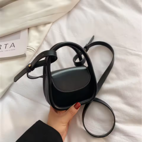 Elosung Black Compact Crossbody Leather Handbag Chic And Stylish For Everyday Use Women's Bags & Handbags