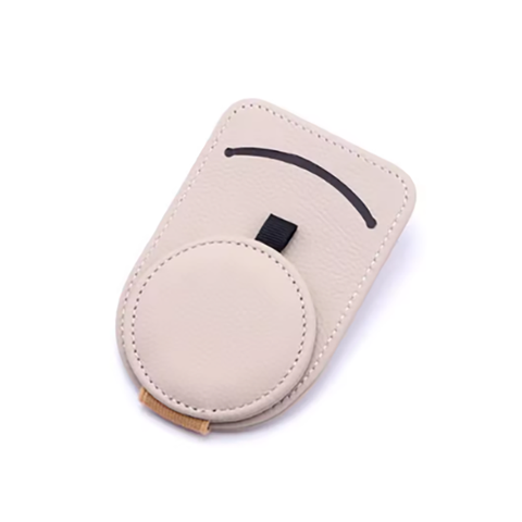Elosung Beige Multifunctional Car Sun Visor Glasses Clip With Card Holder Compact And Convenient Other Interior