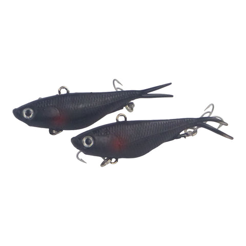 Swimerz 95Mm Soft Vibe Carbon 2 Pack Baits & Lures