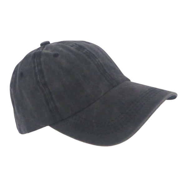 Bstc 6 Panel Baseball Cap Distressed Cotton Charcoal Hats & Headwear