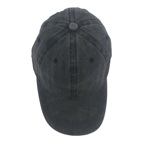 Bstc 6 Panel Baseball Cap Distressed Cotton Charcoal Hats & Headwear