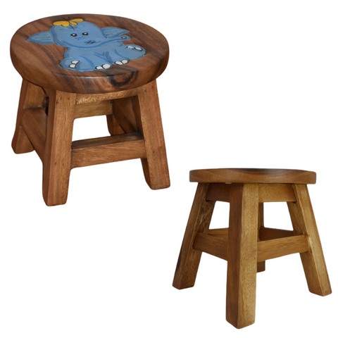 Funyards Children's Stool Blue Elephant Themed Chair Toddlers Step Sitting Kids Chairs