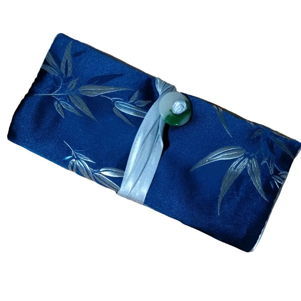 Chinese Silk Brocade Jewelry Roll Up Bags Travel Storage Pouch For Accessories Boxes & Cases