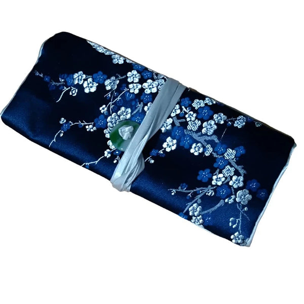 Chinese Silk Brocade Jewelry Roll Up Bags Travel Storage Pouch For Accessories Boxes & Cases
