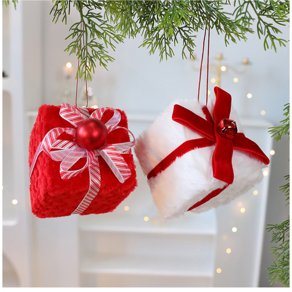 Christmas Ball Ornament Red And White10cm Tree Decoration Gift Box Window Display Seasonal Decorations
