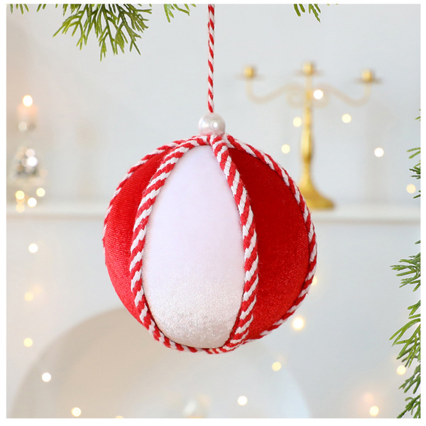 Christmas Ball Ornament Red And White10cm Tree Decoration Gift Box Window Display Seasonal Decorations