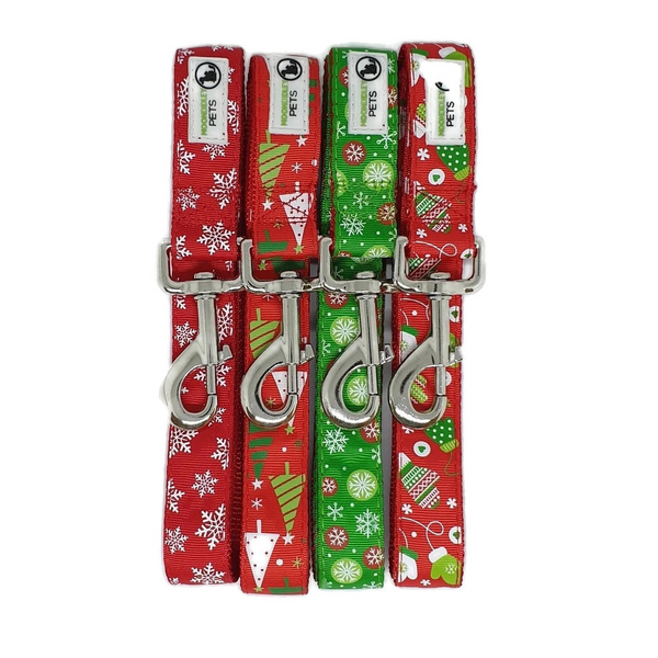 Leads & Head Collars Moondidley Pets Christmas Dog Leashes 1.2M Red Xmas Tree