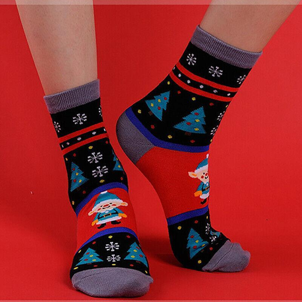 Christmas Socks Santa Reindeer Snowman Pattern Xmas Party Gift Stockings Clown Seasonal Decorations