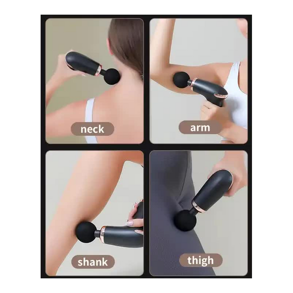 Classic White Massage Gun 6 Speed Deep Tissue Massager With 4 Professional Heads Massagers