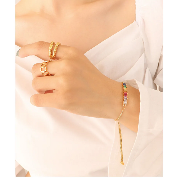 Contrast Zircon Titanium Steel Bracelet Bracelets