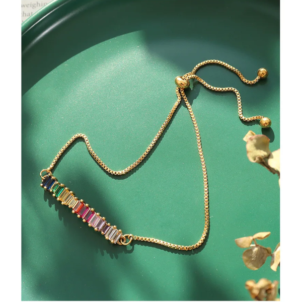 Contrast Zircon Titanium Steel Bracelet Bracelets