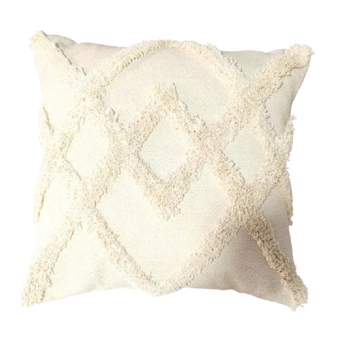 Status Collections Cream Cushion In Embroidered Design 45X45 Cm Cushions & Decorative Pillows