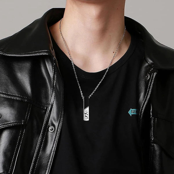 Veile Studios Cremation Jewelry Urn Necklace For Ashes Bar Butterfly Pendant Stainless Steel Locket Necklaces & Pendants