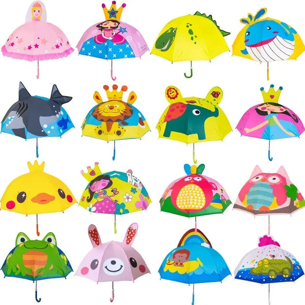 Cute Cartoon Children Umbrella Long Handled 3D Ear Modeling For Boys And Girls Umbrellas