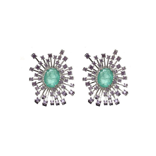 Veile Studios Fireworks Sparkling Hollow Zircon Copper For Various Occasions Earrings