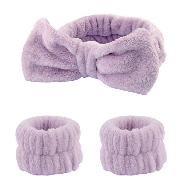 Wash Face Headband Waterproof Wrist Strap Set Butterfly Bow Simple 3 Piece Other Shower & Bath Accessories
