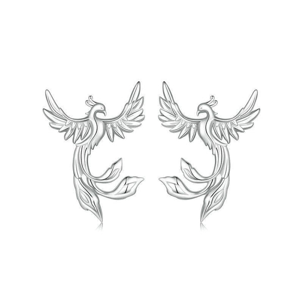 Veile Studios Silver Charm Original Confident Phoenix Element Ear Nail Earrings