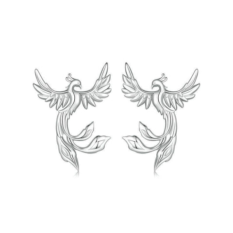 Veile Studios Silver Charm Original Confident Phoenix Element Ear Nail Earrings