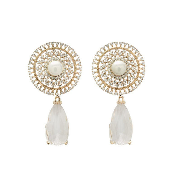 Veile Studios Exaggerated Women's Dandelion Dream Catcher With Zircon Elements Earrings