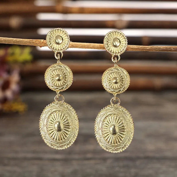 Veile Studios Alloy Dangle Retro Boho Statement Drop Jewellery Earrings