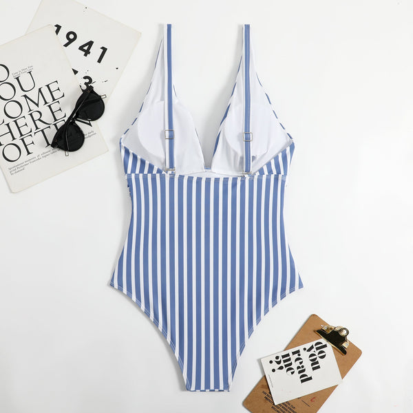 Jumpsuit  Striped Swimsuit Women's European And American Bikini Swimwear