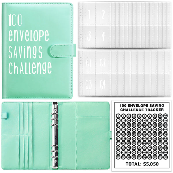 100 Day Challenge Loose Leaf Notebook Couple's Savings Money Envelope Budget Notepad Paper Products