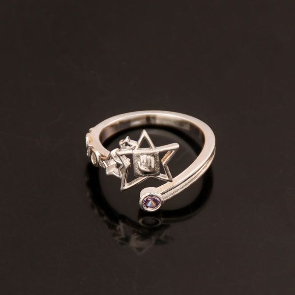 Anime Jojo's Bizarre Adventure Josuke Higashikata Star Ring Stand Platinum Heart Cos Rings