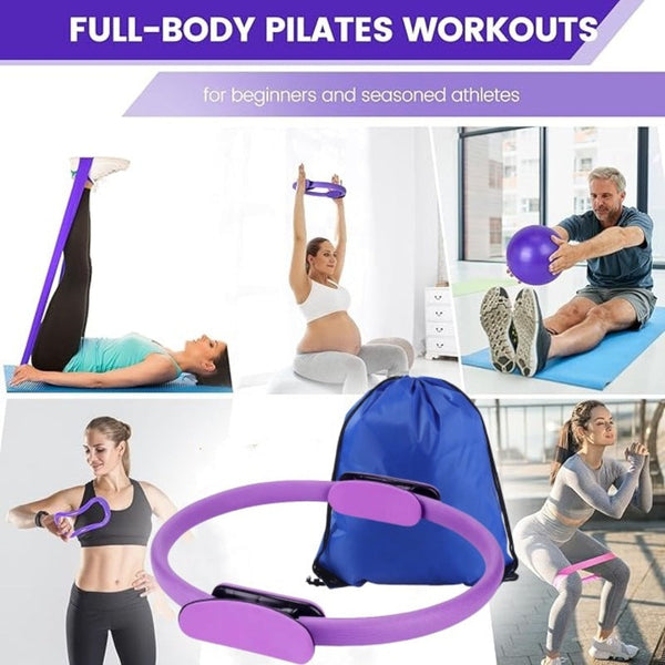 13 Piece Pilates Kit For Home Workouts: Ring Ball Resistance Bands & More Ideal Other Equipment & Gear