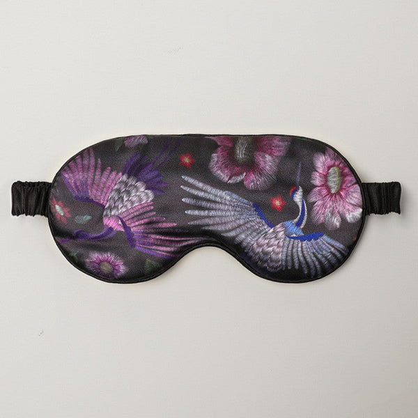 Double Sided Imitation Silk Eye Mask Satin Protection Blackout Sleep Mulberry Printed Spot Wholesale Eye Masks
