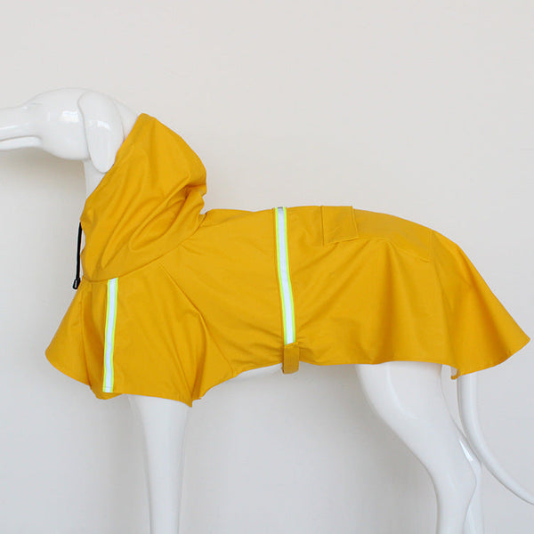Large Dog Raincoat Poncho Style Reflective Strip Pet Windproof Waterproof Hooded Dog Clothing & Shoes