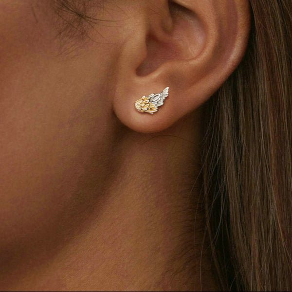 Veile Studios Yinziyun Original Personalized Electroplated Wing In 925 Pure Silver Earrings