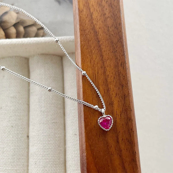 925 Sterling Silver Zircon Heart Interlocking Necklaces For Women Luxury Quality Jewelry Gift Female Necklaces & Pendants