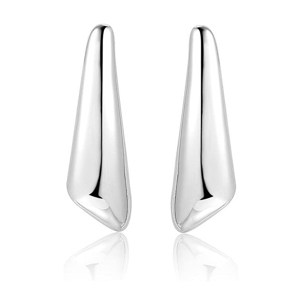 Veile Studios Fashionable Droplet With Light Sensitive Surface Gold Melon Seed Design Earrings