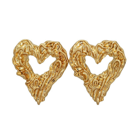 Veile Studios Exaggerated French Retro Volcanic Lava Zinc Alloy Versatile For Women Earrings