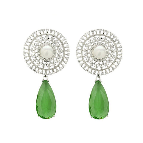 Veile Studios Exaggerated Women's Dandelion Dream Catcher With Zircon Elements Earrings