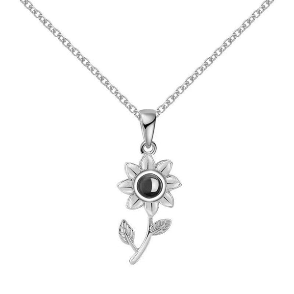 100 Languages I Love You Projection Necklace European And American Women Exquisite Sunflower Jewelry Simple Fashion Necklaces & Pendants