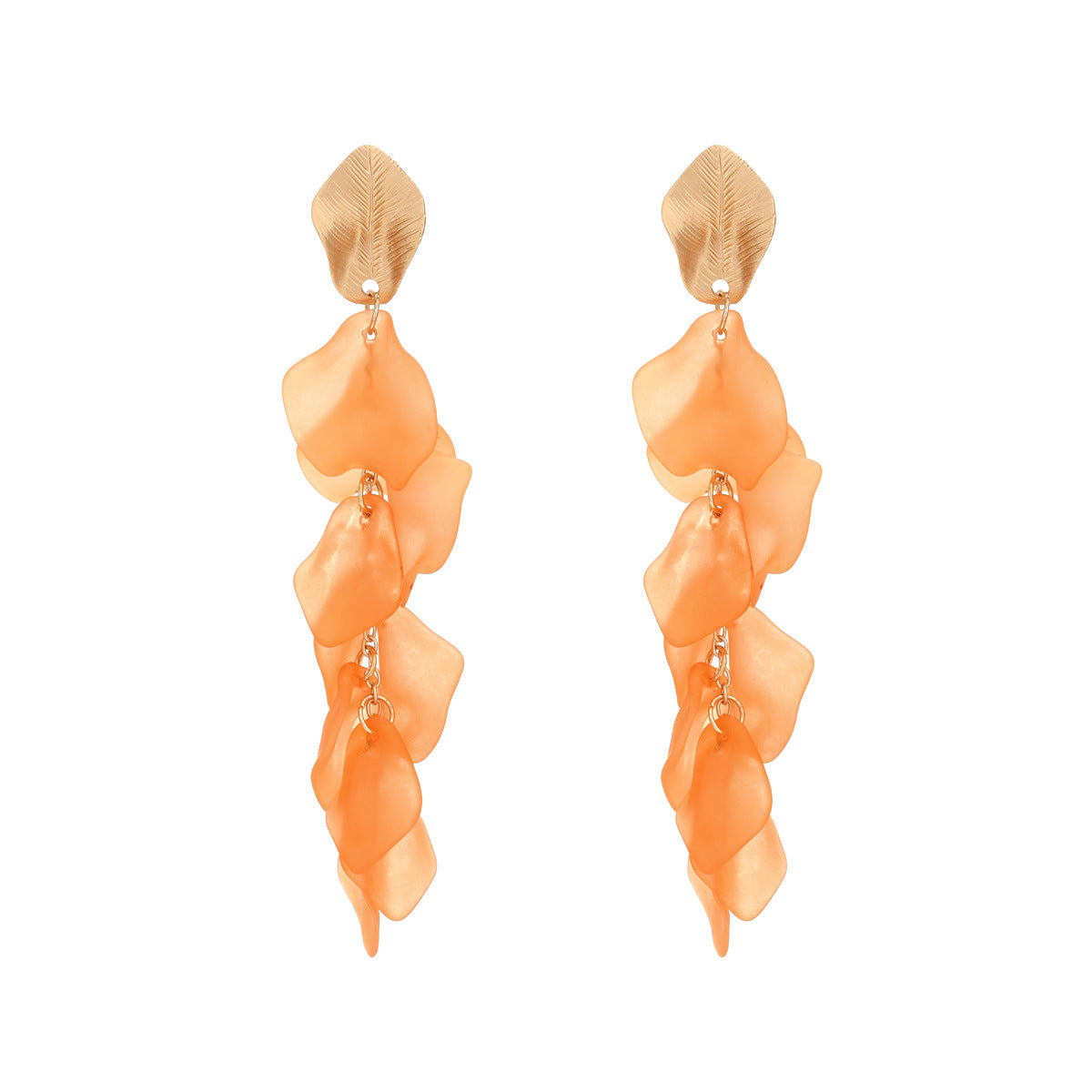 Veile Studios Seaside Bloom Acrylic Petal Tassel Long Style Drop For Women Jewelry Earrings