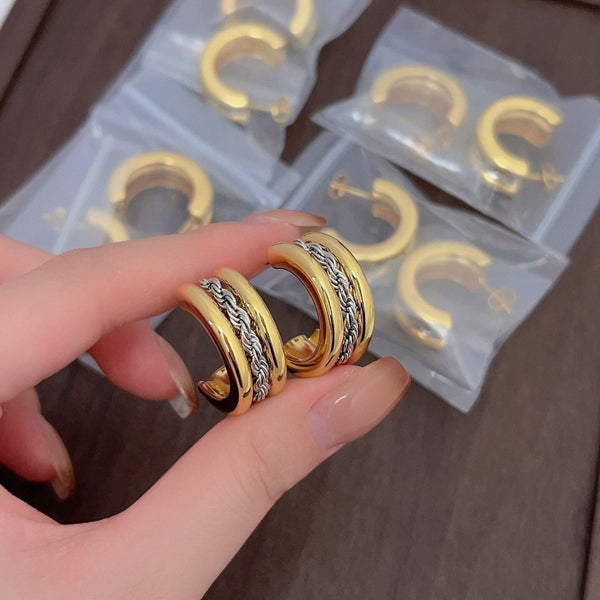 Veile Studios Knot Chain Female Niche Semi Circular Shaped High End Earrings