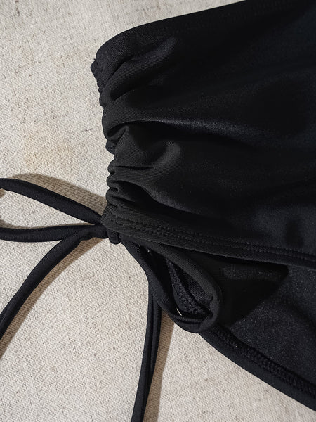 Drawstring High Waist  Bikini Two Piece Swimsuit For Women Swimwear