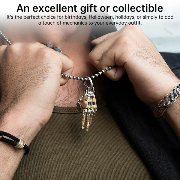 5Cm Movable Robot Hand Collectible Adjustable Mechanical Bionic Charm Pendant Ornament For Men Display Gift Necklaces & Pendants