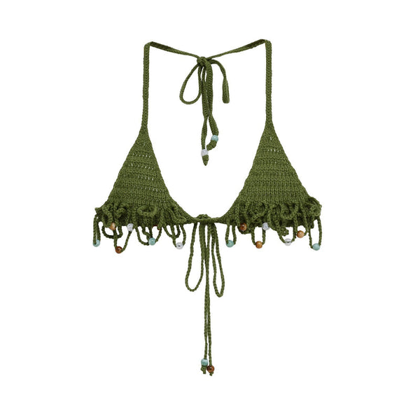 Women's Summer Vacation Style Hand Knitted Slim Swimsuit Set Swimwear