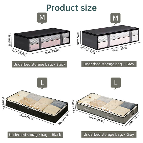 Under Bed Storage Bag 75L/40L Portable Foldable Comforter & Clothing Organizer Large Capacity Dustproof Box Storage Bags