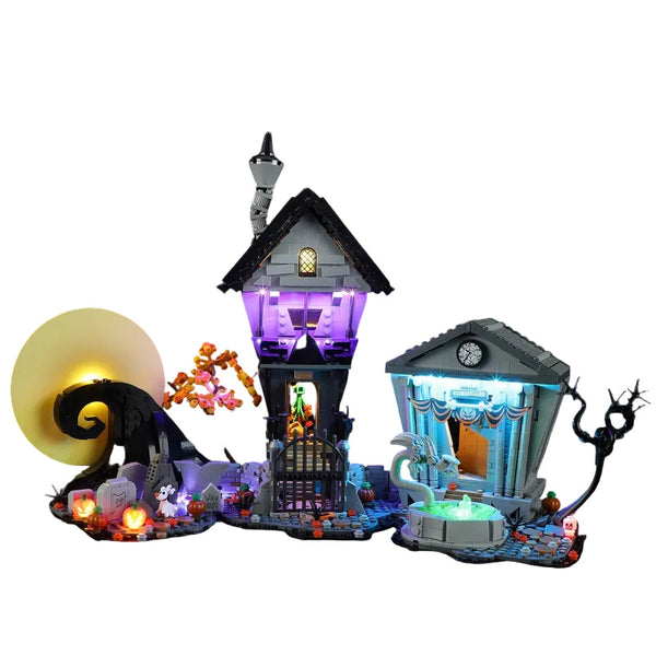 Compatible With Lego 21351 Christmas Horror Night Building Blocks Led Lighting Winter Series Column Building Toys Sets & Packs