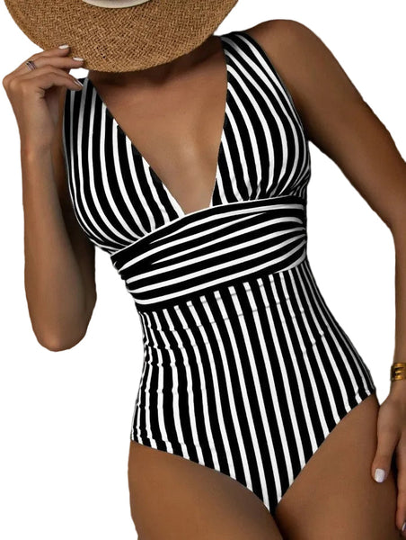 Jumpsuit  Striped Swimsuit Women's European And American Bikini Swimwear