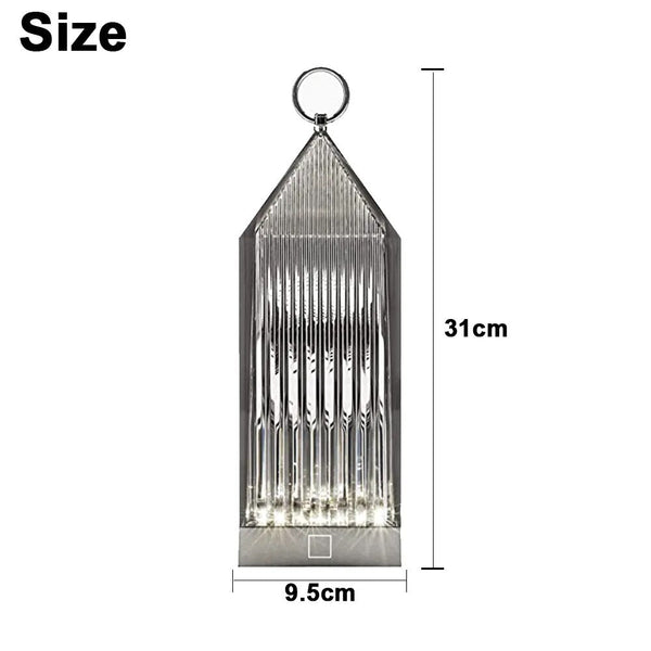 Luxury Acrylic Crystal Red Lantern Usb Charging Table Lamp For Decor Lamps